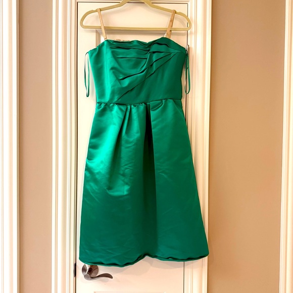 Dolce & Gabbana Dresses & Skirts - Dolce & Gabbana Ruched Satin Bustier Dress Green Stretch hidden corset